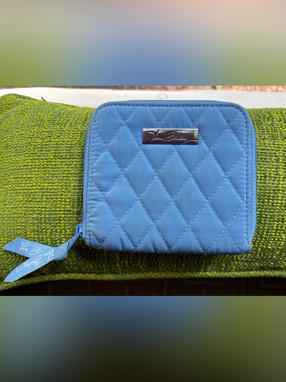 Vera Bradley Quilted Zip Wallet in Light Blue